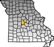 Map showing Morgan County location within the state of Missouri